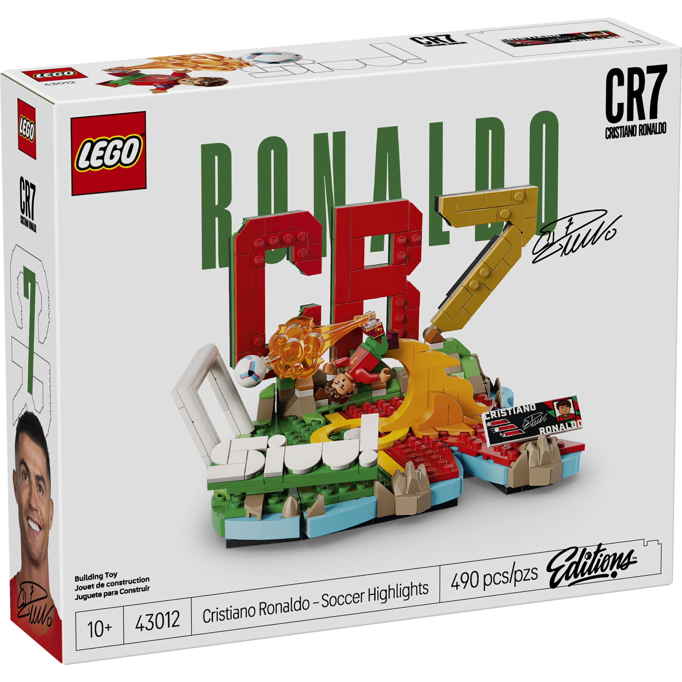 LEGO Editions Cristiano Ronaldo – Soccer Highlights - Building Set for Boys & Girls, Ages 10+ - Fathers Day Gift - Kids Bedroom or Shelf Decor W/ Plaque - 43012