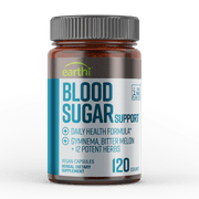 Earthi-Blood Sugar Support Herbal Dietary Supplement with Gymnema, Bitter Melon, Turmeric & More  Daily Health Formula-Supports Healthy Blood Sugar Levels Already In Normal Range-Vegan Gluten-Free