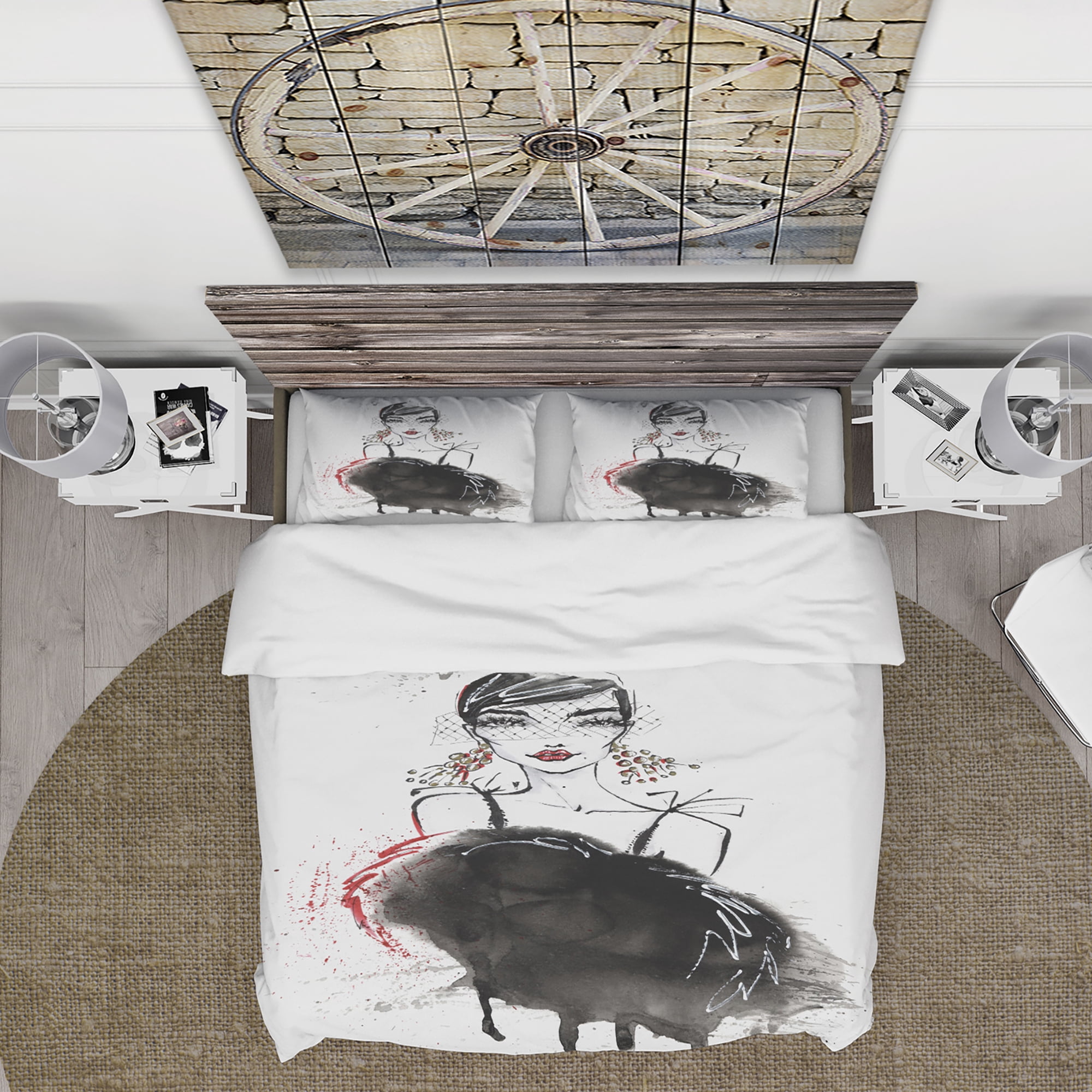 Designart 'Elegant Girl' Glamour Duvet Cover Set