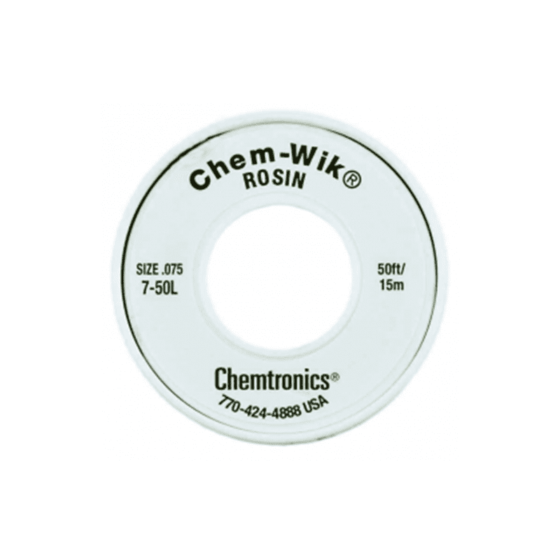 Chemtronics 750L ChemWik Desoldering Braid Rosin .075", 50'