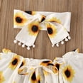 thumbnail image 2 of FOCUSNORM Barboteuse Tournesol Sans Manches à Volants pour Bébés Filles avec Bandeau, 2 of 6