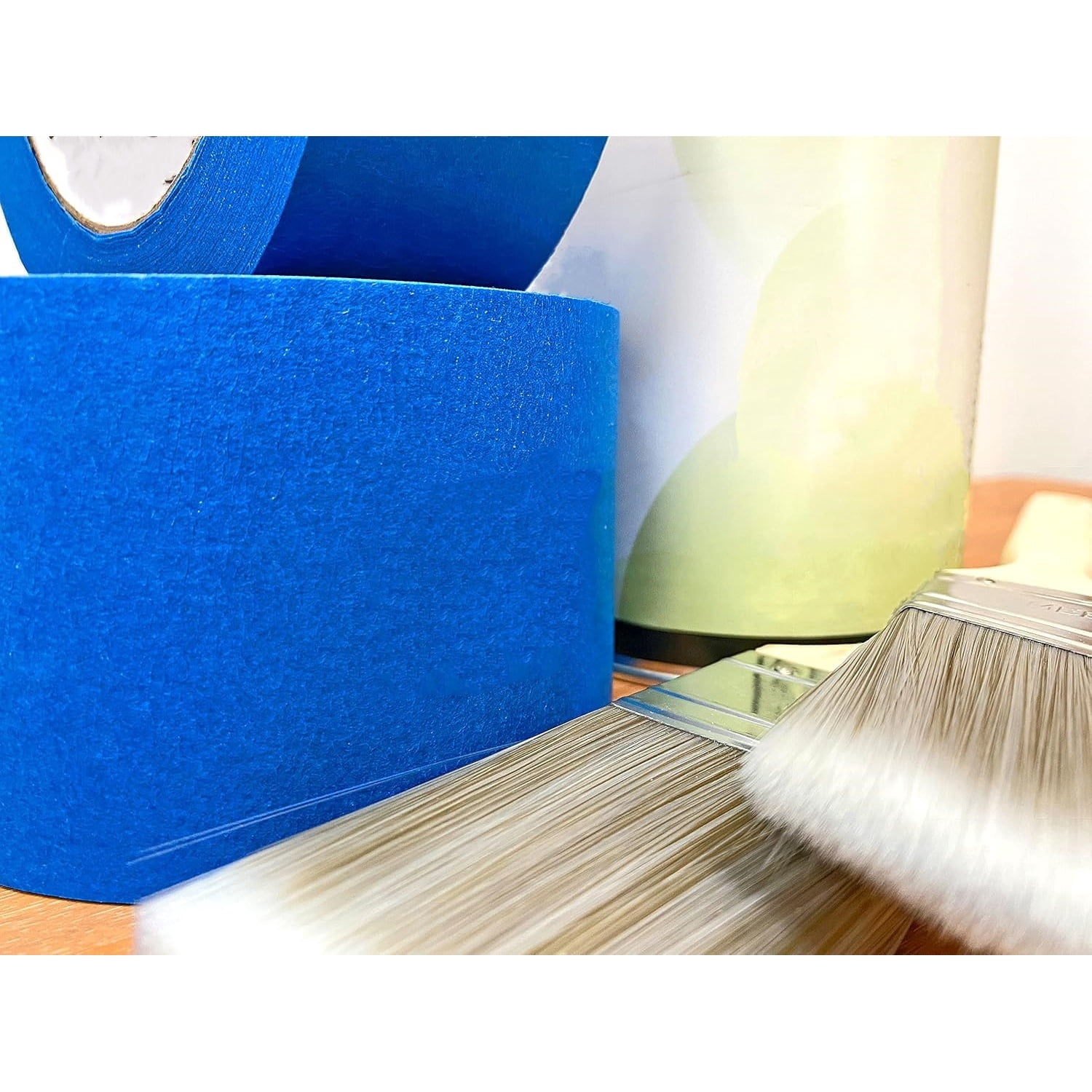 Blue Painter’s Tape - 2 inch x 60 yds. (6 Pack) Thick & Wide Masking Tape for Safe Wall Painting, Building, Remodeling, Labeling, Edge Finishing