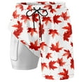 thumbnail image 4 of Men's Swim Trunk Canada Day 2 In 1 Quick Dry With Pockets Swimwear Bathing Suits Beach Outdoor Red XXL, 4 of 4
