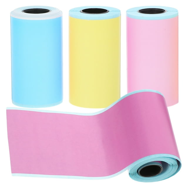 Miangastore 4 Rolls Thermal Labels Self Adhesive Thermal Printer Stickers Name Tag Mini Thermal Printer Sticker