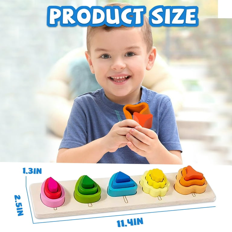 Montessori Toys Gift for 1 2 3 4 Years Old Wooden Sorting Stacking Educational Toys Toddler Toys Age 1 3 Girls Boys Walmart