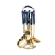 thumbnail image 2 of Juego de utensilios de cocina con soporte giratorio de lujo, resistentes al calor. azul, 2 of 8