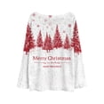 thumbnail image 5 of Women's Round Neck Lightweight Sweater Casual Long Sleeve Christmas Print Knit Pullover for Fall and Winter, Merry Christmas Design, Cozy and Festive, Great as Christmas Sweaters for Women ,Red,2XL, 5 of 5