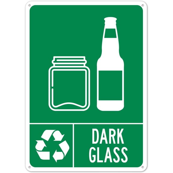 Dark Glass With Symbol Sign Metal Sign 12X8 Inches