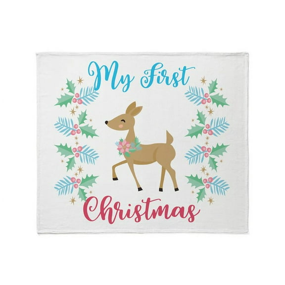 CafePress - My First Christmas Throw Blanket - Soft Fleece Throw Blanket, 50"x60" Stadium Blanket