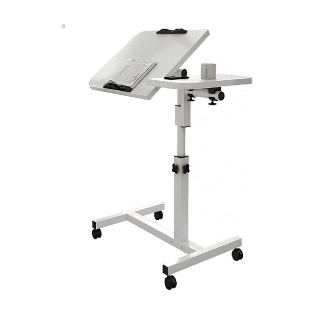 Mesa Auxiliar De Sofá Plegable Y Extraíble Para Laptop 60 cm, Blanco