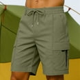 thumbnail image 2 of CHGBMOK Mens Cargo Shorts Athletic Workout Shorts Solid Color Drawstring Elastic Casual Shorts Summer Beach Vacation Shorts Pants, 2 of 9