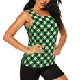 thumbnail image 2 of Fotbe Green Argyle Plaid Blusas Sin Mangas para Mujer – Estilo Casual, Corte Suelto, Slim-Fit, Cuello Redondo Deportivo, Tops de Verano para Gimnasio y Yoga-XX-Large, 2 of 7