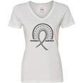 thumbnail image 3 of Inktastic Parkinson's Awareness Ribbon Rainbow Women's V-Neck T-Shirt, 3 of 5