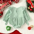 thumbnail image 6 of Zshosam Long Sleeve Baby Girl Christmas Bodysuits Baby Boy Romper Solid Long Sleeve Sweatshirt Romper Newborn Fall Winter Clothes Size 0 3 Months,(Green 0-3 Months), 6 of 6