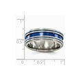 thumbnail image 7 of Edward Mirell Titanium Grooved Blue Anodized 8mm Band Size: 7; for Adults and Teens; for Women and Men, 7 of 7