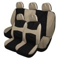 thumbnail image 1 of Fundas de asiento de coche universales para interior, transpirables, duraderas, lavables, acolchadas de espuma plana, fundas de asiento de coche de algodón y lino aptas para coches, camiones y todoterrenos, color beige Unique Bargains fundas para asientos de automóviles, 1 of 9