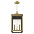 thumbnail image 4 of Livex Lighting Nyack 3 Light Outdoor Hanging Lantern in Antique Brass, 4 of 9