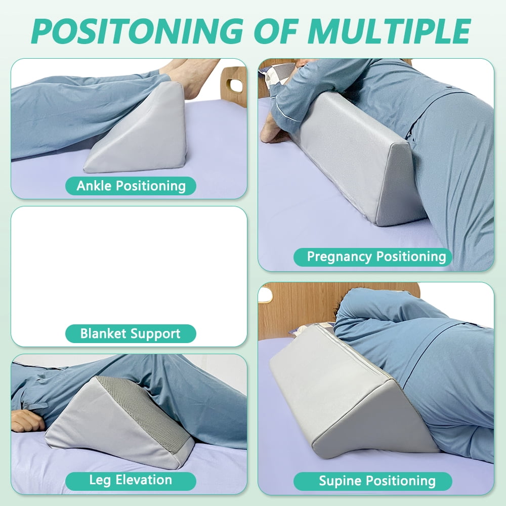 Wedge Support Pillow for Bed – Comfortable Positioning Cushion for Elderly, Post-Surgery Recovery, and Bedridden Users, Non-Slip Design with Waterproof Cover