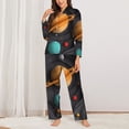 thumbnail image 2 of Balery Solar System Paper Art Conjunto de Pijama con Estampado para Mujer, Conjunto de Dos Piezas con Manga Larga, Ropa de Dormir Suave con Bolsillos, Pijamas Cómodos-XX-Large, 2 of 7