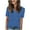 Blue, variant on ZyeKqe Summer Tops for Women Casual Short Sleeve Shirts V Neck Blouses Loose Fitted T Shirts