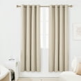 thumbnail image 3 of Deconovo Faux Linen Full Blackout Curtains 72 Length Set of 2, Grommet Thermal 100% Light Blocking Curtains with Coating (Flaxen, 52 x 72 inch, 2 Panels), 3 of 11