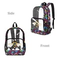 thumbnail image 2 of SEANATIVE Kids Clear Backpack PVC Transparent Backpacks See Through School Bookbag Colorful Flower Pattern Lightweight Travel Clear Bag School Supplies for Boys Girls, Floral Bee Print, 2 of 7