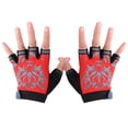 thumbnail image 1 of Children Gloves Half Finger Kids Cycling Biking Riding Running Gloves Boy's Girl's Outdoor Sports Accessory -Size M (Red), 1 of 7