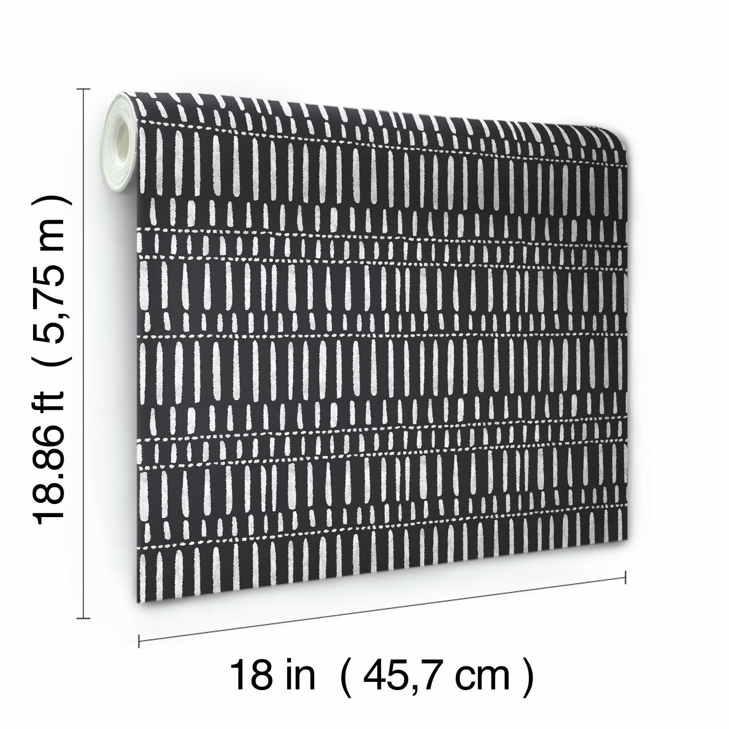 Better Homes & Gardens Gray Peel & Stick Wallpaper, Organic Stripe, 18" x 18.86'