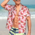 thumbnail image 5 of Lsque Sweet Watermelon pattern Hawaiian Shirt for Men, Unisex Summer Beach Casual Short Sleeve Button Down Shirts-3X-Large, 5 of 9