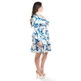 thumbnail image 2 of Vestido escote de moño Roman Fashion /Tallas Extras, 4318 (Blanco /Azul) azul 42, 2 of 5