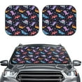 thumbnail image 2 of Daiia Cartoon Dinosaur 2PCS Car Windshield Sun Shade, Foldable Sun Shield for Car Front Window, Auto Sun Blocker Visor Protector Universal for Truck SUV Pickup-Medium, 2 of 7
