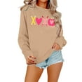 thumbnail image 3 of Sweatshirt for Women Valentine's Day Theme Casual Long Sleeve Crewneck Tops Pullover Athletic Hoodless Comfortable Womens Sweatshirt Khaki L, 3 of 6