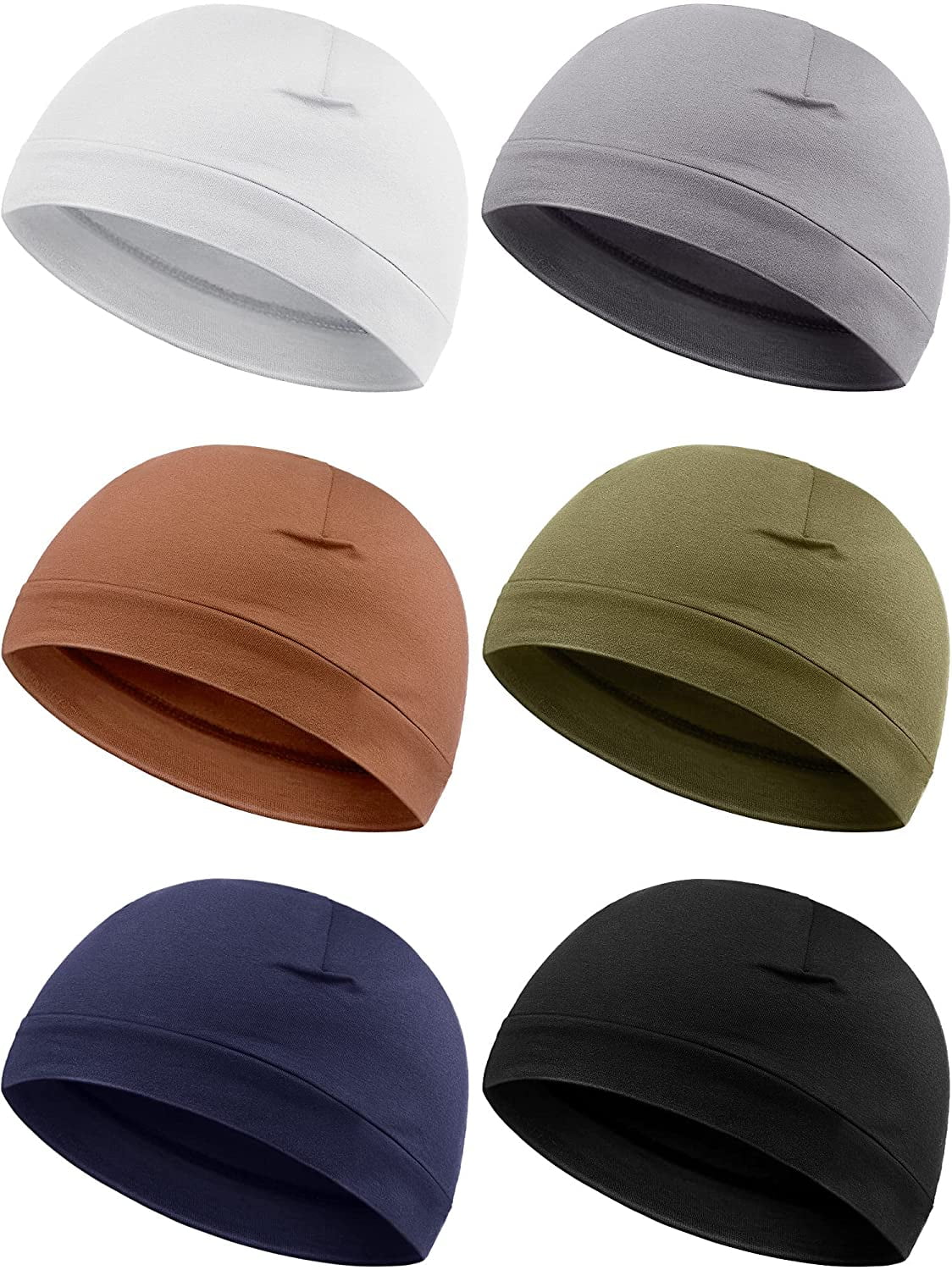 ZMLEVE 6 Pieces Men Skull Caps Cotton 