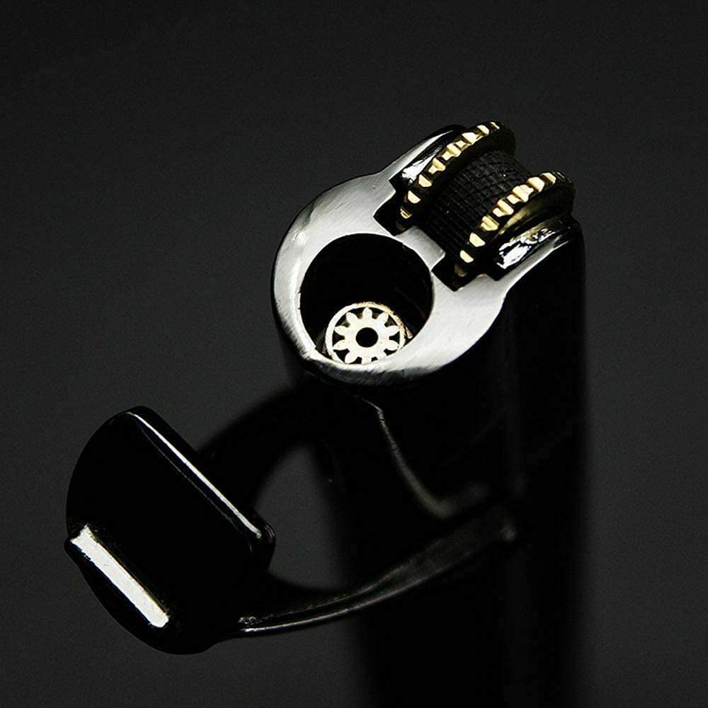 2 Pcs Slim Metal Portable Jet Torch Flame 1300'C Lighter Adjustable & Lockable Fire with Strip Cigar Cigarette Lighter - Silver
