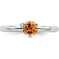 thumbnail image 6 of Sterling Silver Rhodium-Plated Polished Circle Citrine & White Topaz Ring (Size 8) Made In Thailand qr7421ci-8, 6 of 6