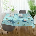 thumbnail image 6 of GZHJMY Dolphin Square Tablecloth, Waterproof Stain Wrinkle Resistant Washable Polyester Table Cover for Picnic Dinner Holiday Kitchen Party Decor, 60 x 60 in Home Decor, 6 of 7