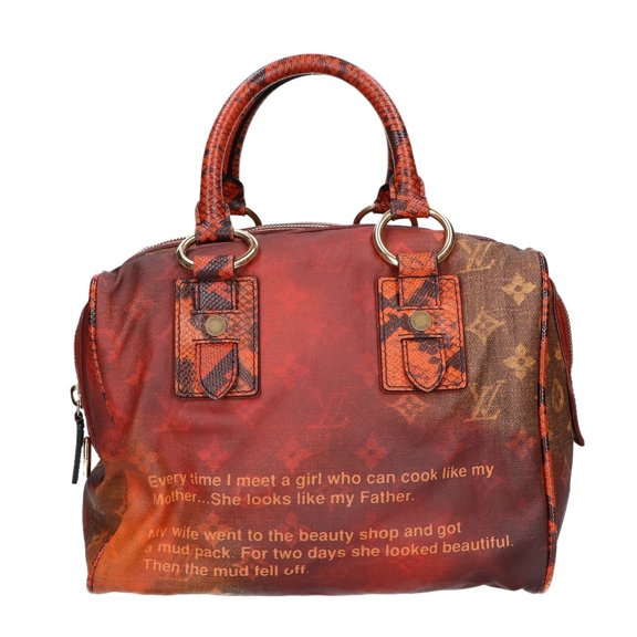 Pre-Owned LOUIS VUITTON M95737 Monogram Jokes Man Crazy Richard Prince Handbag Rouge Women's