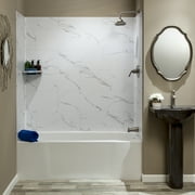 Palisade 23.2in x 11.1in Vinyl Wall Tile Shower Kit in Carrara Marble