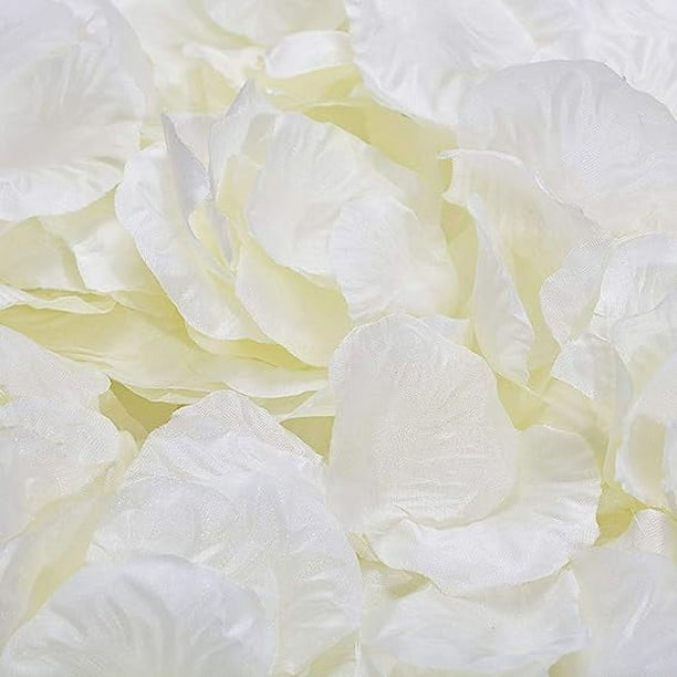 Nvzi 1000 piezas de pétalos de rosa, pétalos de flores artificiales para decoración de bodas y fiestas, color marfil