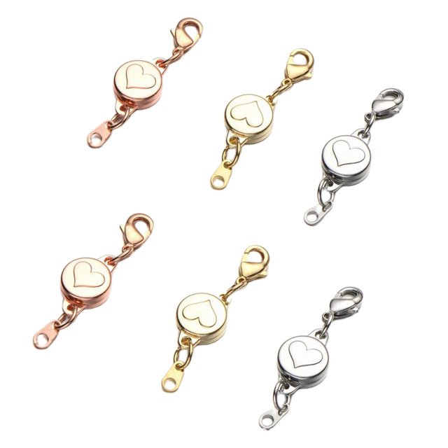 6x cierre de cierre tres joyería que hace collar de cadena forma forma forma convertidores imán langosta cierre extensor