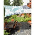 thumbnail image 2 of Turquoise Crab Coastal Sun Shade Sail 8'x10' Rectangle Outdoor Shade Canopy, Summer Coral Nautical Porch Shades Outdoor Sun Blocking Screen, Sunshade Cloth Covers for Patio/Deck/Garden, 2 of 5
