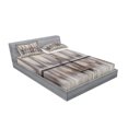 thumbnail image 2 of Ambesonne Retro Fitted Sheet & Pillow Sham Set, Wooden Oak Country Door Retro, Full, Brown, 2 of 2