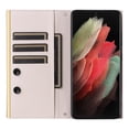 thumbnail image 3 of Desugned For Samsung Galaxy S21 Ultra Wallet Phone Case,With Suction Cup Fastener,Flip Folding Kickstand,With Card Slots,Wrist Strap&Shoulder Strap,Shockproof PU Leather Phone Case,White, 3 of 9
