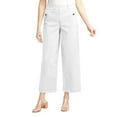 thumbnail image 2 of Women Stretch Twill Cropped Wide Leg Pant Women’s High Waist Casual Wide Leg Pants Cropped Pants For Women, 2 of 7