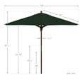 thumbnail image 4 of California Umbrella 9' Grove Series Patio Umbrella With Wood Pole Hardwood Ribs  Push Lift With Sunbrella 1A Forest Green Fabric, 4 of 5