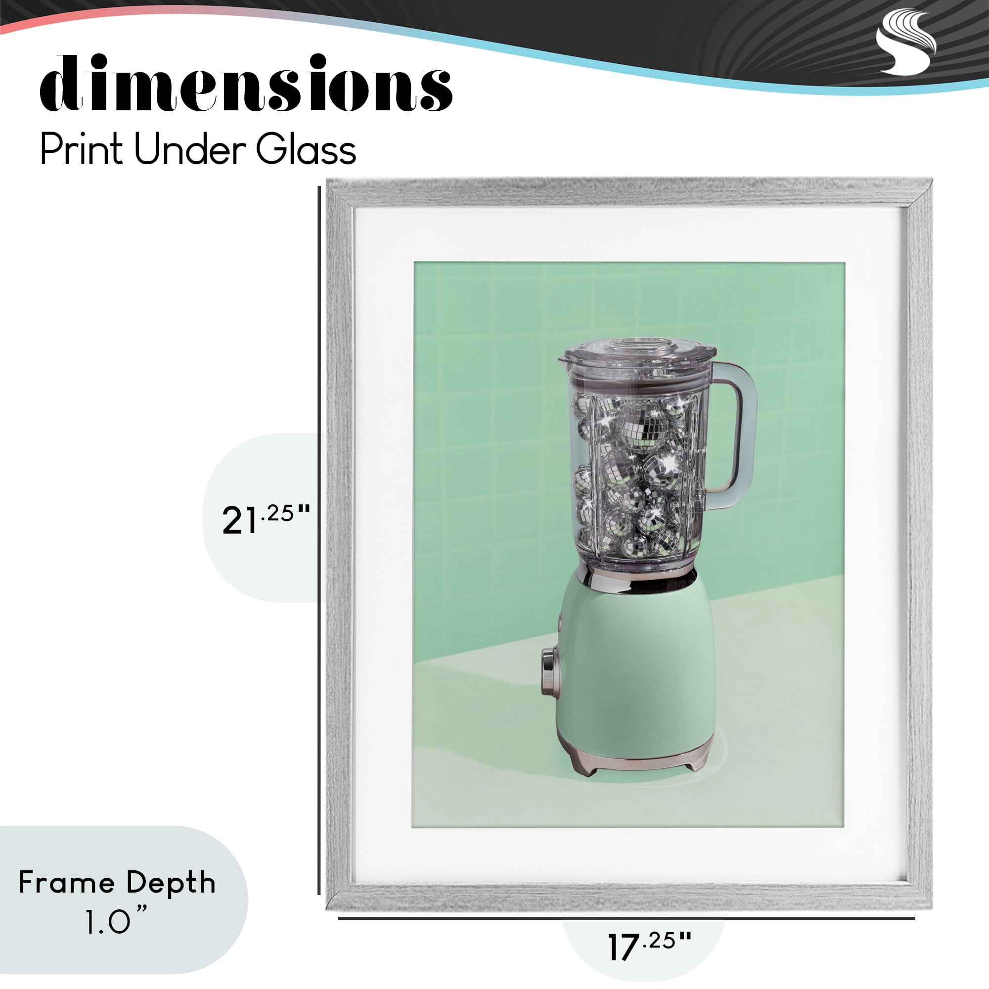 Stupell Industries Disco Drink Blender over Green Gray Framed Print Under Glass, design by LISH Creative