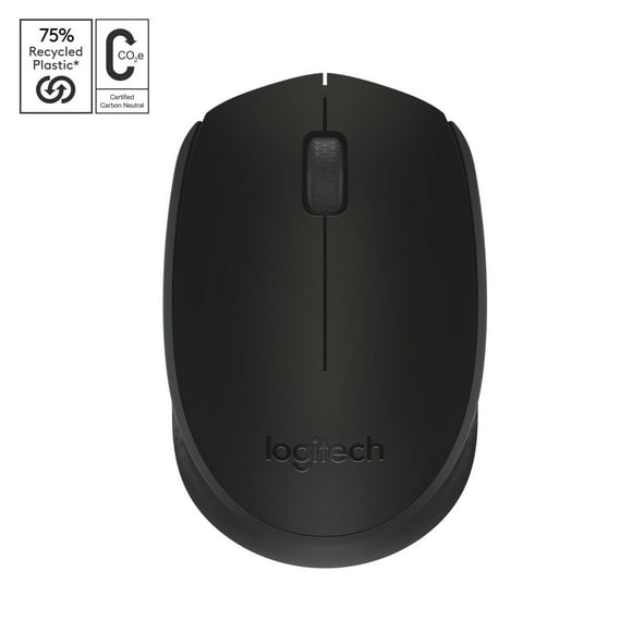 Logitech Souris Sans Fil M170, 2,4 GHz , Avec récepteur USB ultra-discret - Noir Vie de la batterie de 12 mois