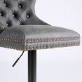 thumbnail image 5 of LEGAHOME Adjustable Bar Stools Set of 2, 26” Swivel Counter Height Bar Stools with Handcrafted Buttons and Hammered Rivets, Vintage American Bar Stools for Kitchen Island, Bar, Home, Charcoal Black, 5 of 9