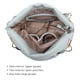 thumbnail image 5 of Bolso Hobo Dasein de cuero vegano con strass para mujer, color azul claro, 5 of 6
