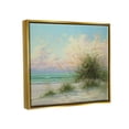 thumbnail image 3 of Summer Beach Grass Sea Waves Coastal Painting Metallic Gold Framed Art Print Wall Art, 3 of 6